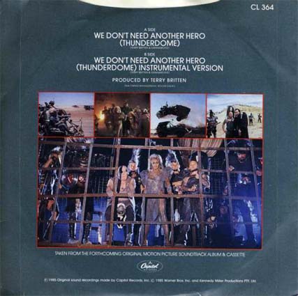 TINA TURNER We Don't Need Another Hero (Thunderdome)